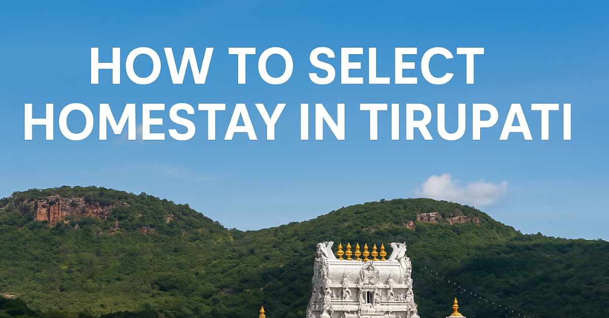 Tirumala temple and hills in Tirupati under blue sky
